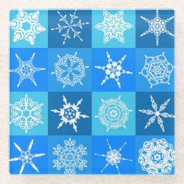 Snowflake Quilt Glass Coaster