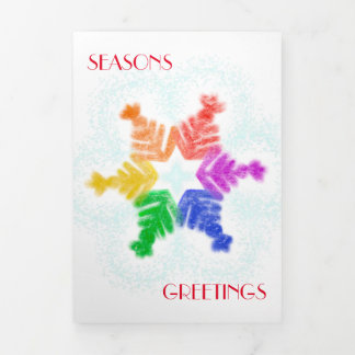 Snowflake Rainbow Holiday Card 