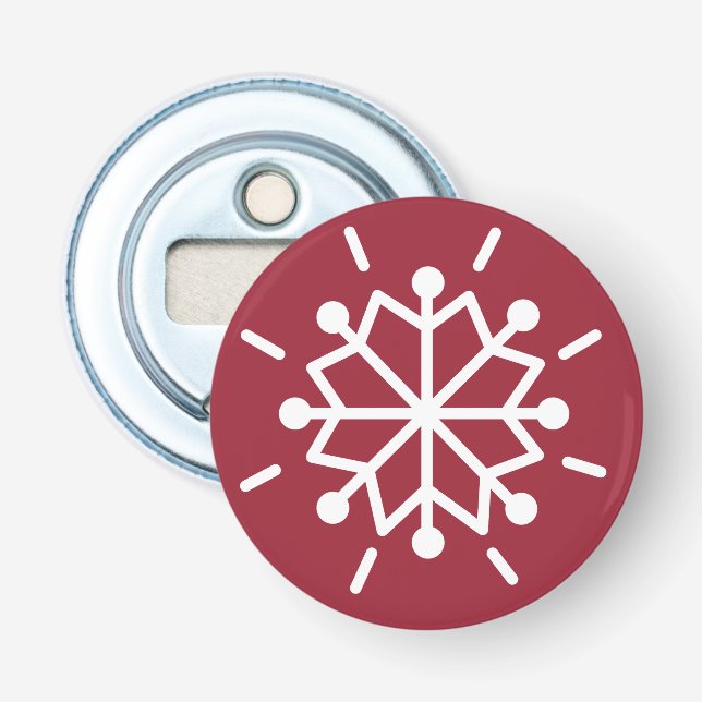 Snowflake Red Bottle Opener (Front)