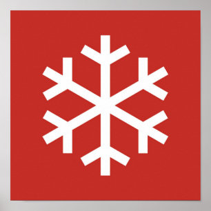 Snowflake Red Christmas Poster