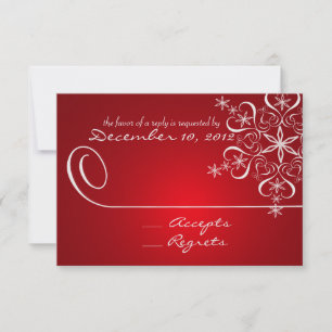 Snowflake Red Elegance Response Card