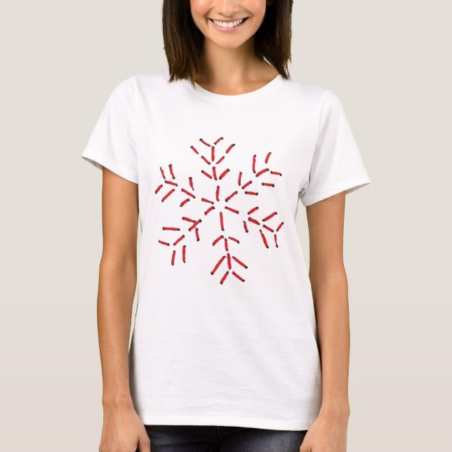 Snowflake - Red Stitches T-Shirt (Front)