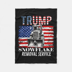 Snowflake Removal Service Funny Donald Trump 2024  Fleece Blanket