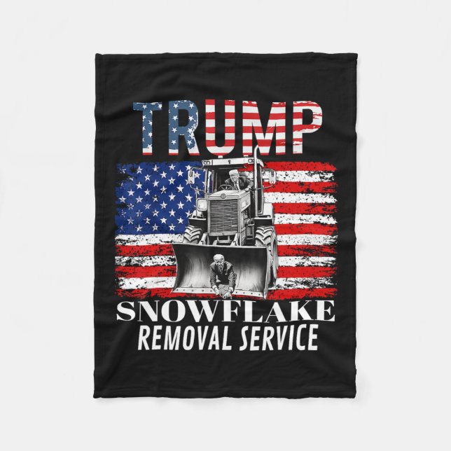 Snowflake Removal Service Funny Donald Trump 2024  Fleece Blanket (Front)
