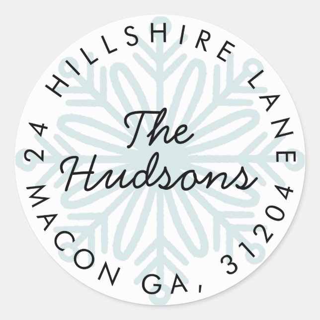 Snowflake Return Address Label (Front)