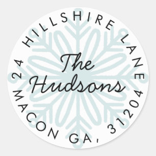 Snowflake Return Address Label