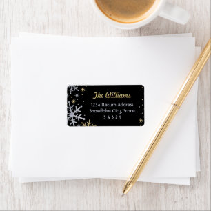 Snowflake Return Address Labels   Silver and Gold