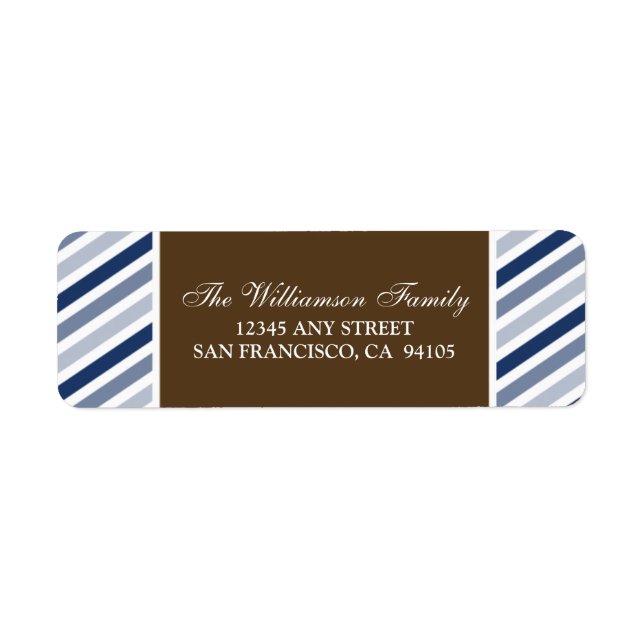 Snowflake Ribbon Holiday Address Labels (navy) (Front)