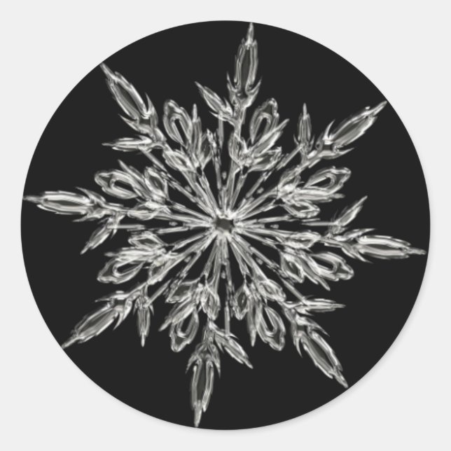 Snowflake Round Sticker (Front)