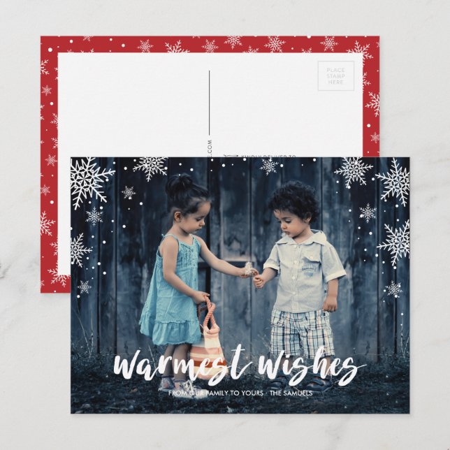Snowflake Season Christmas Holiday Photo Postcard (Front/Back)