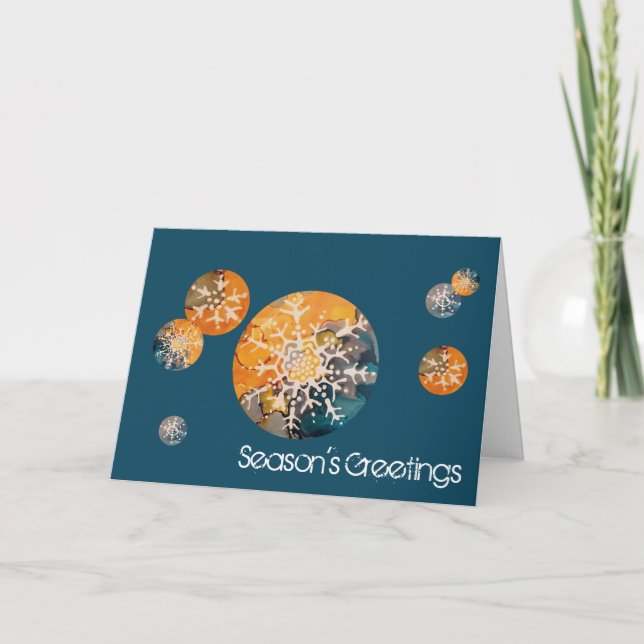Snowflake Season's Greetings Holiday Card (Front)