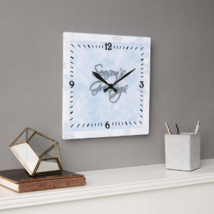 Snowflake Season's Greetings Wall Clock