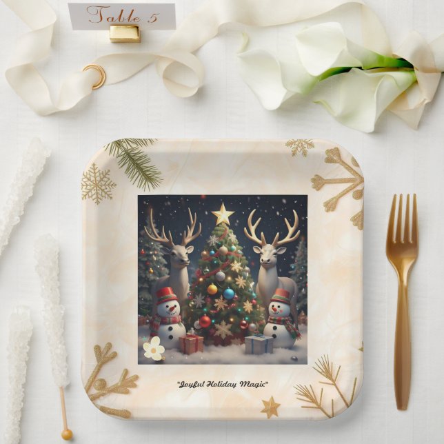 Snowflake Serenade Paper Plate (Wedding)