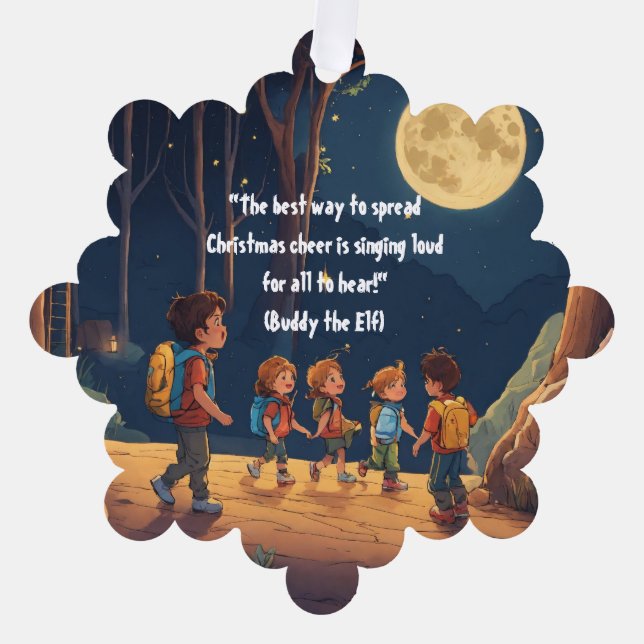 Snowflake Serenity: Matte Paper Ornament-Style Tree Decoration Card (Front)