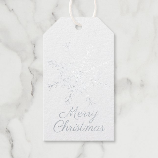 Snowflake Silver  Gift Tags (Front)