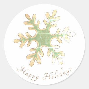 Snowflake Simple Festive Christmas Holiday Classic Round Sticker