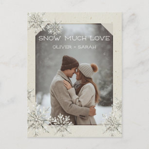 Snowflake Snow Much Love couple photo Holiday Postcard