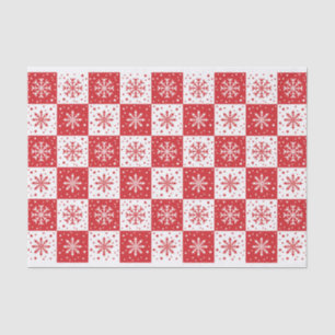 Snowflake & Snow Pattern (Red) Tissue Paper