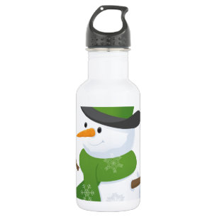 Snowflake Snow Winter Snowy Blizzard Snowman 532 Ml Water Bottle
