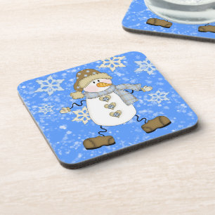 Snowflake Snowman Christmas Coaster