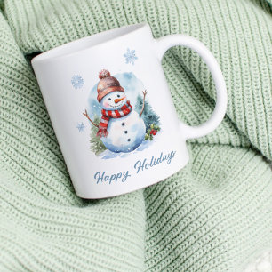 Snowflake Snowman Mug – Custom Winter Gift