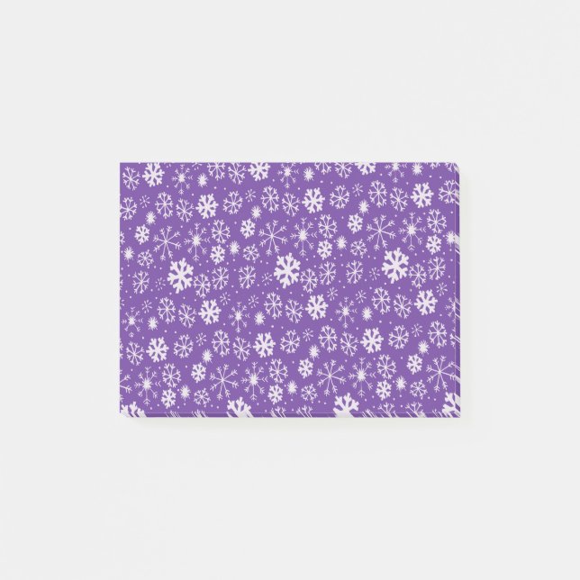 Snowflake Snowstorm With Purple Background Post-it Notes (Front)