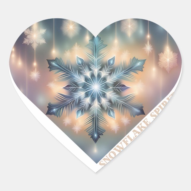 Snowflake Spirit Heart Sticker (Front)