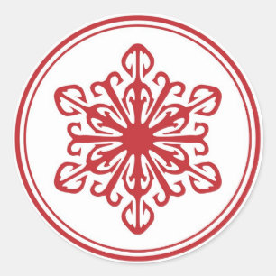 Snowflake Stickers - Red