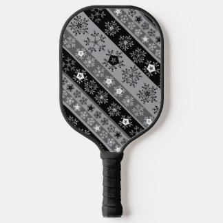 Snowflake Stripes Grey Pickleball Paddle