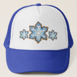 Snowflake Sugar Cookie Winter Hanukkah Christmas Trucker Hat<br><div class="desc">Hat features an original marker illustration of blue snowflake sugar cookie. Perfect for Hanukkah and Christmas holiday celebrations!

Don't see what you're looking for? Need help with customisation? Click "contact this designer" to have something created just for you!</div>