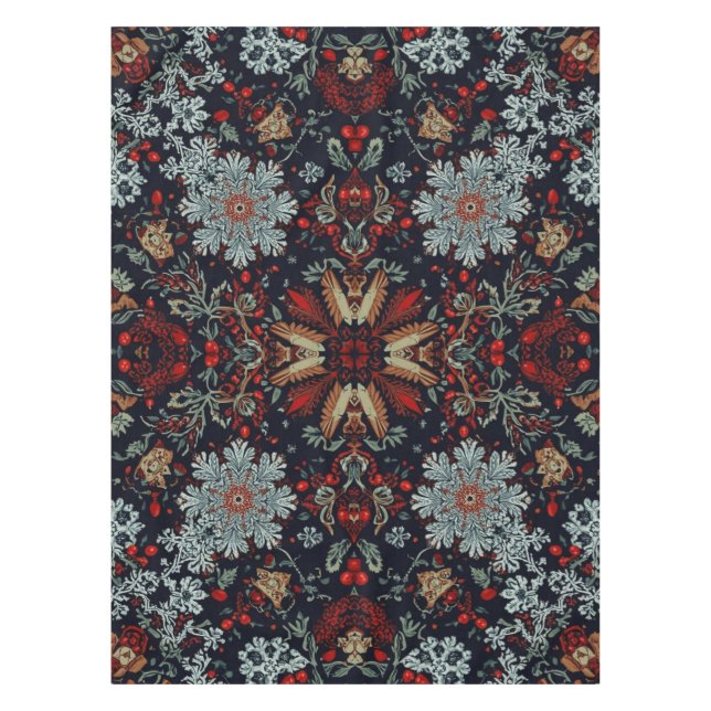 Snowflake Symphony in Christmas Tablecloth (Front)