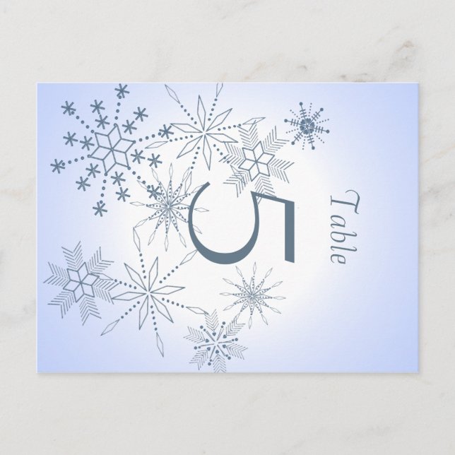 Snowflake Table Number Postcard (Front)