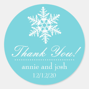 Snowflake Thank You Labels (Teal)