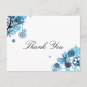 Snowflake Thank you postcard