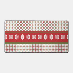 Snowflake Theme Winter Pattern Holiday Christmas Desk Mat