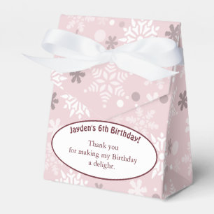 Snowflake-Themed 6th Birthday Party Pale Pink Favour Box