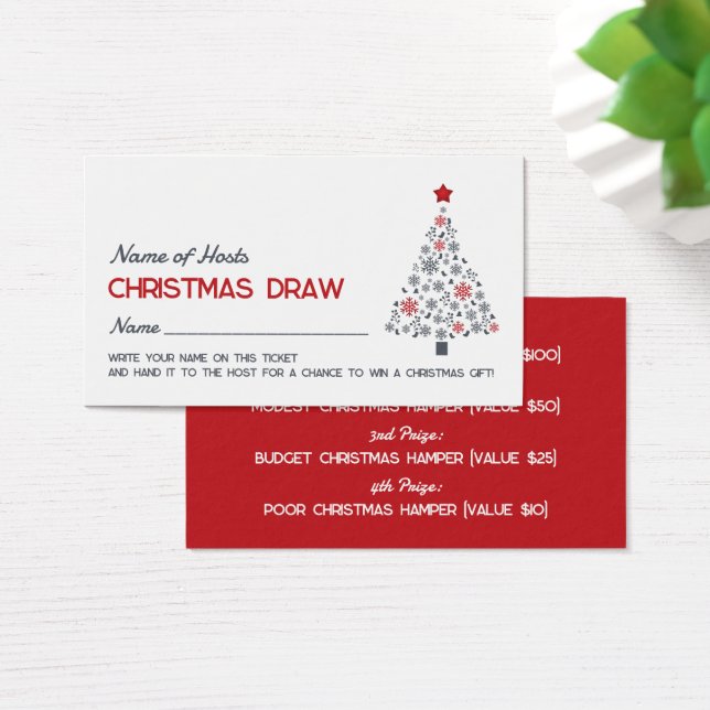 Snowflake Tree, Christmas Party Raffle Tickets (Desk)