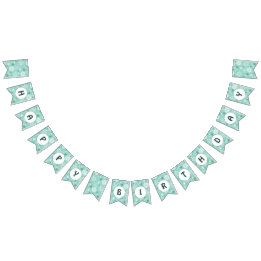 Snowflake Turquoise-Blue Happy Birthday Bunting