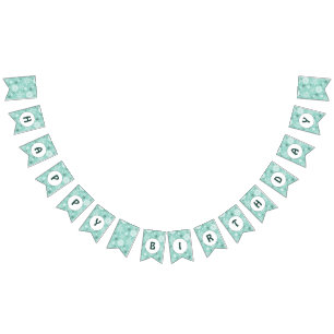 Snowflake Turquoise-Blue Happy Birthday Bunting