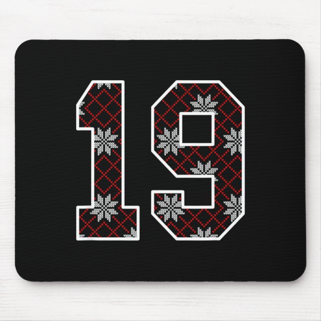 Snowflake Ugly Christmas Number 19 Uniform #19 Jer Mouse Pad (Front)