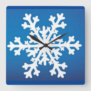 Snowflake Wall Clock Blue