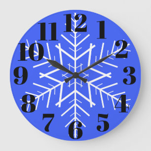 Snowflake Wall Clock in Blue