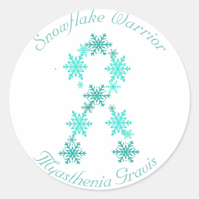 Snowflake Warrior  Myasthenia Gravis Sticker (Front)