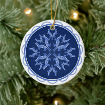 Snowflake Weasel Ornament 
