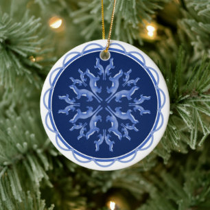 Snowflake Weasel Ornament