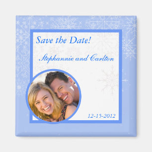 Snowflake Wedding Announcement Magnet
