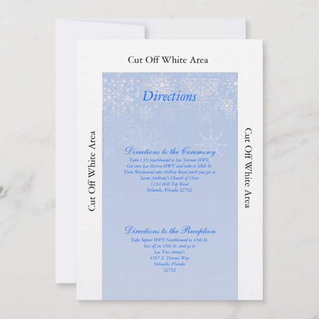 Snowflake Wedding Directions Card (Front)