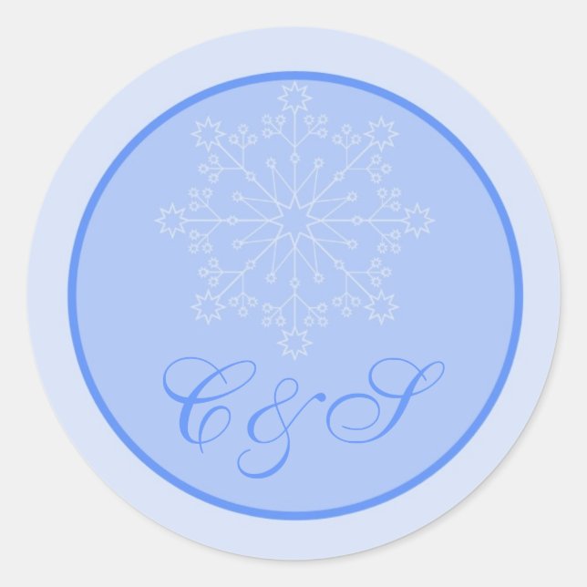 Snowflake Wedding  Favour Stickers (Front)