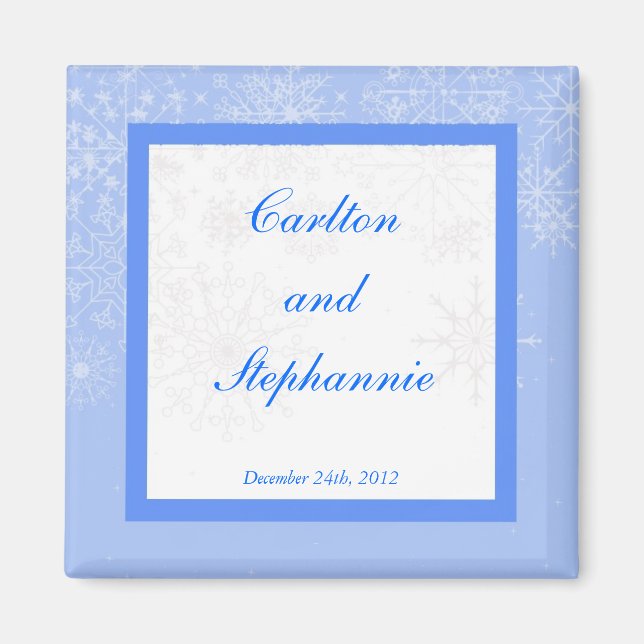 Snowflake Wedding Magnet Favour (Front)