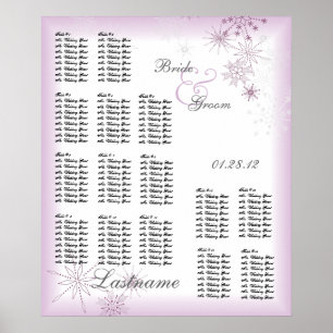 Snowflake Wedding Seating Chart Light Purple